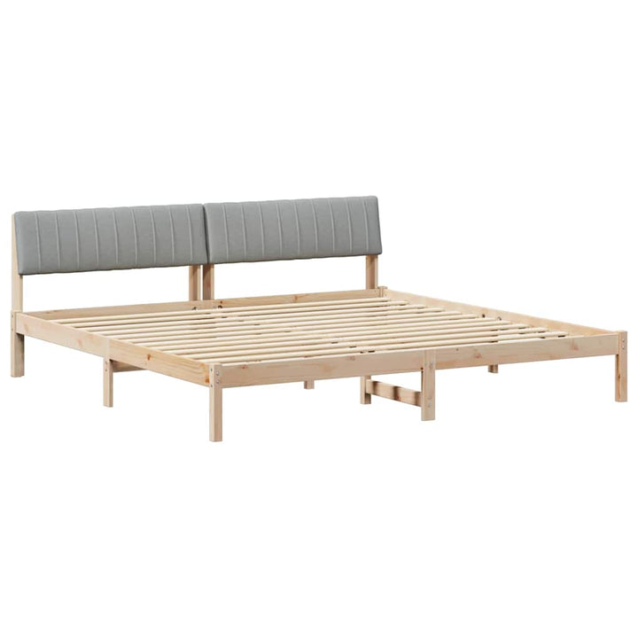 Sengestel Brun og lys grå 200 x 200 cm Massivt fyrretræ