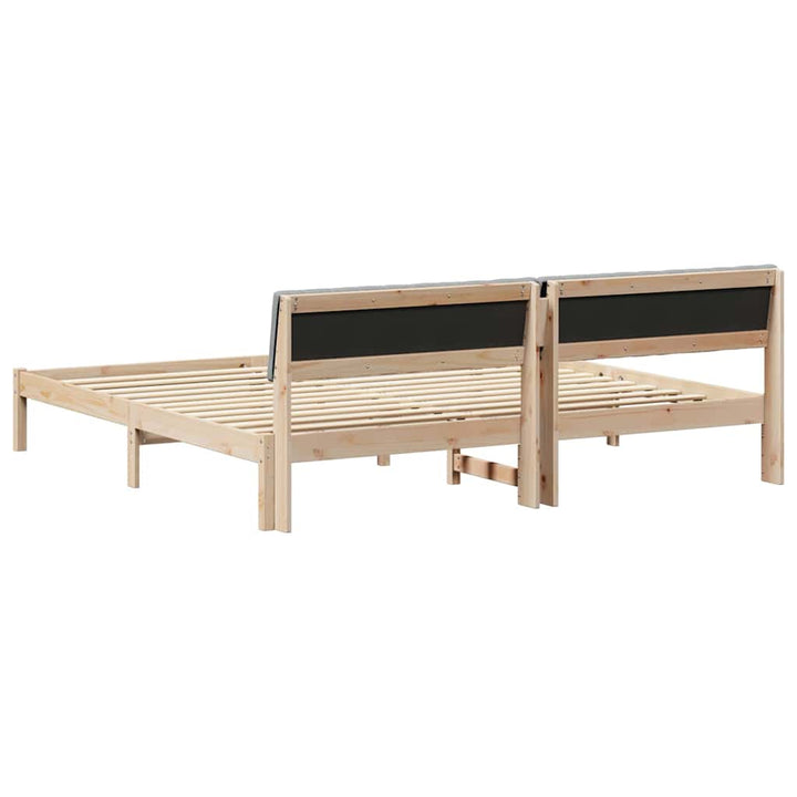 Sengestel Brun og lys grå 200 x 200 cm Massivt fyrretræ