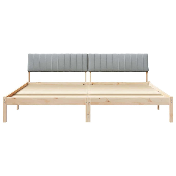 Sengestel Brun og lys grå 200 x 200 cm Massivt fyrretræ