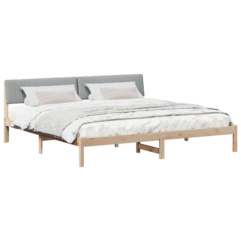 Sengestel Brun og lys grå 200 x 200 cm Massivt fyrretræ
