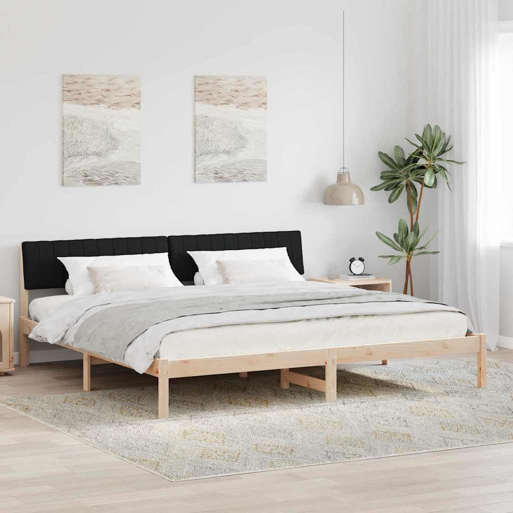 Sengestel Brun og sort 200 x 200 cm Massivt fyrretræ