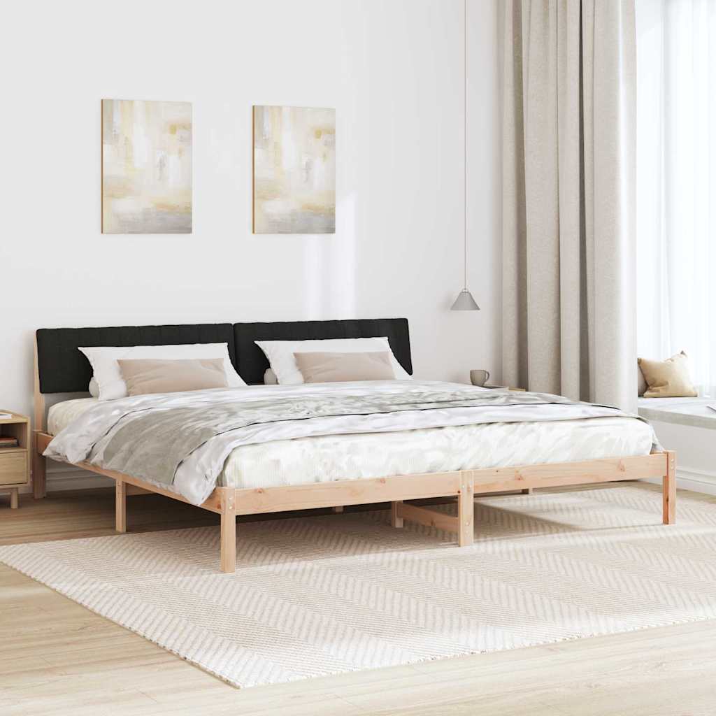 Sengestel Brun og sort 200 x 200 cm Massivt fyrretræ