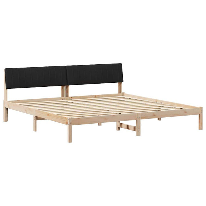 Sengestel Brun og sort 200 x 200 cm Massivt fyrretræ