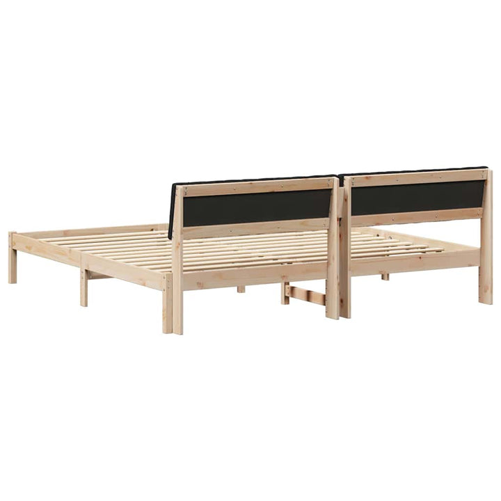 Sengestel Brun og sort 200 x 200 cm Massivt fyrretræ