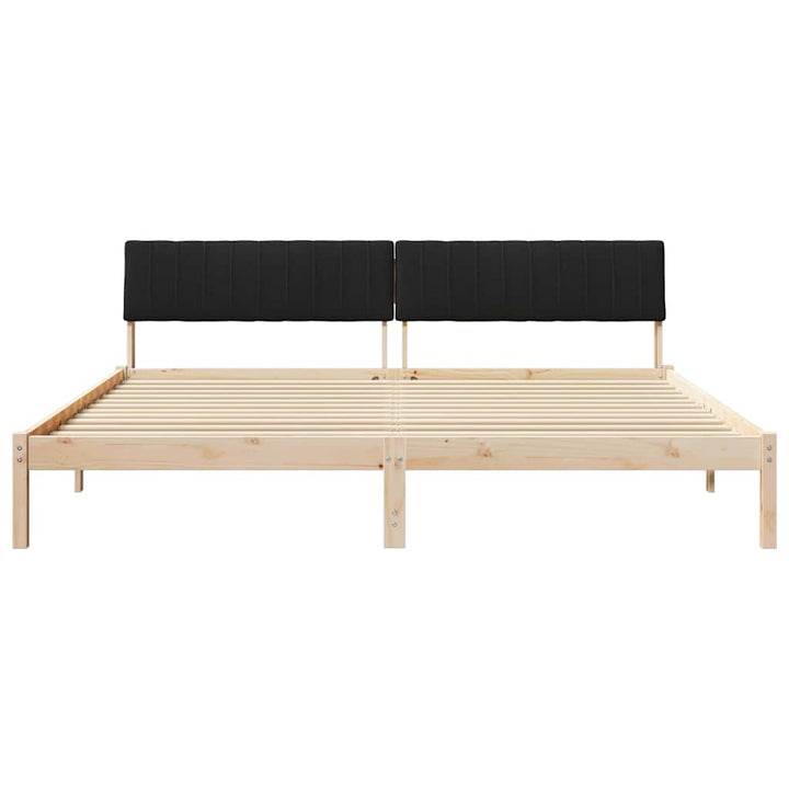Sengestel Brun og sort 200 x 200 cm Massivt fyrretræ