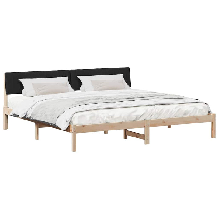 Sengestel Brun og sort 200 x 200 cm Massivt fyrretræ