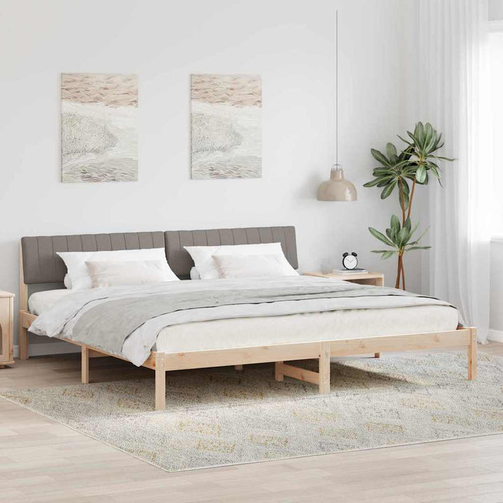 Sengestel Brun og taupe 200 x 200 cm Massivt fyrretræ