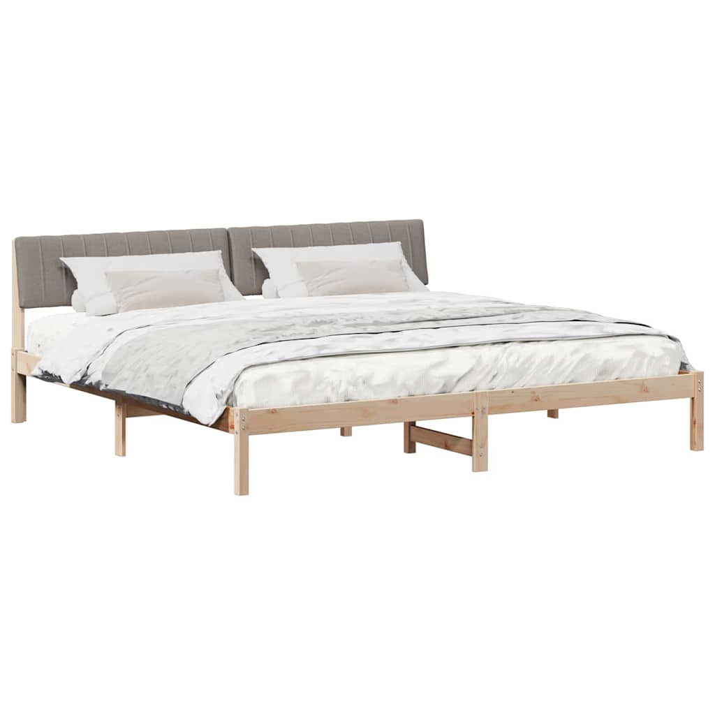 Sengestel Brun og taupe 200 x 200 cm Massivt fyrretræ