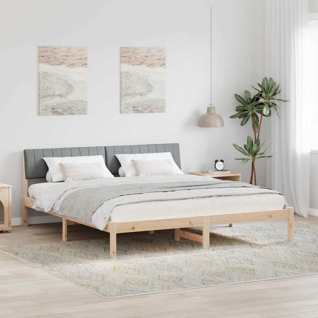 Sengestel Brun og lys grå 180 x 200 cm Massivt fyrretræ