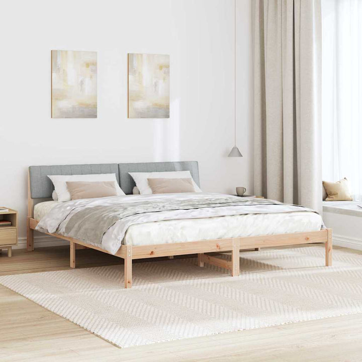 Sengestel Brun og lys grå 180 x 200 cm Massivt fyrretræ