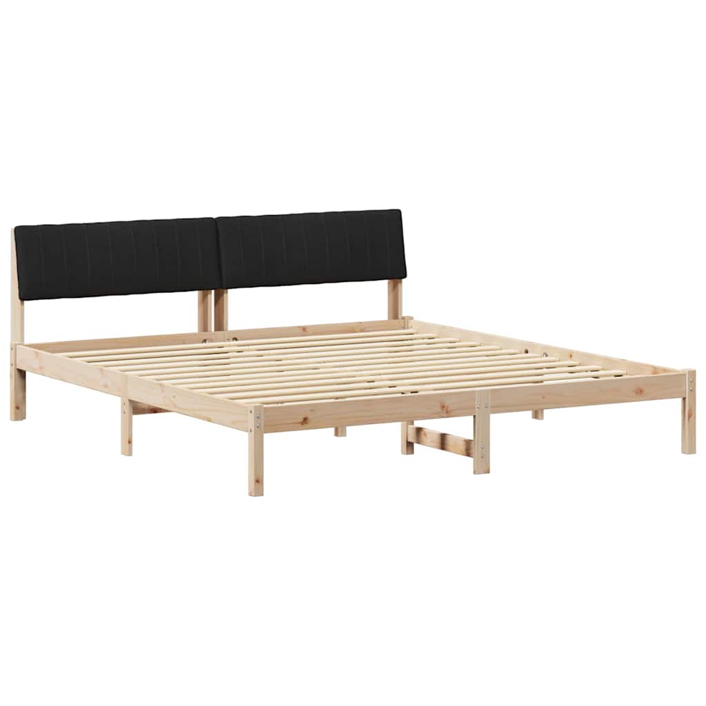 Sengestel Brun og sort 180 x 200 cm Massivt fyrretræ