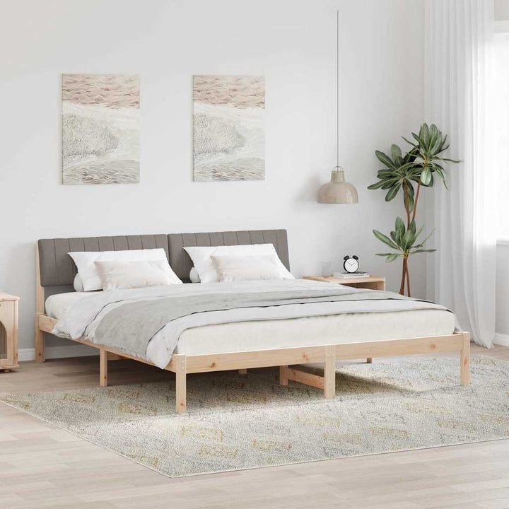 Sengestel Brun og taupe 180 x 200 cm Massivt fyrretræ