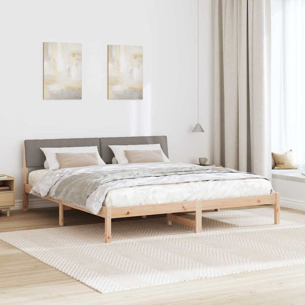 Sengestel Brun og taupe 180 x 200 cm Massivt fyrretræ