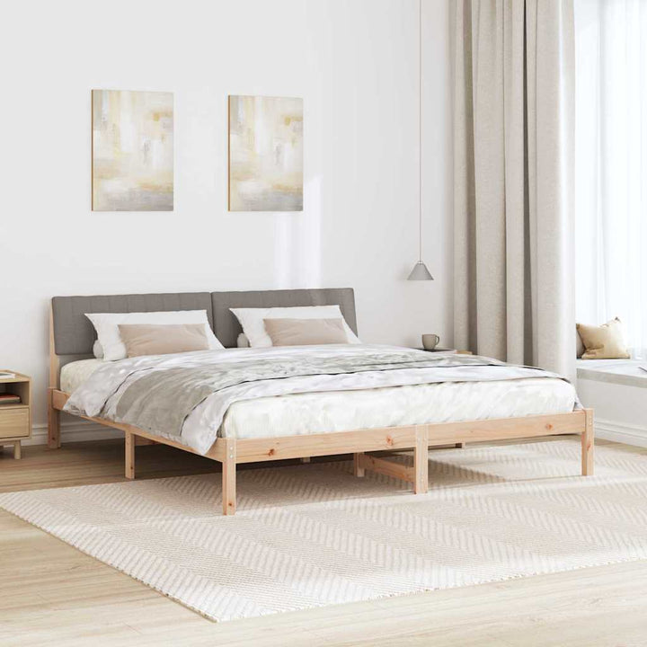 Sengestel Brun og taupe 180 x 200 cm Massivt fyrretræ