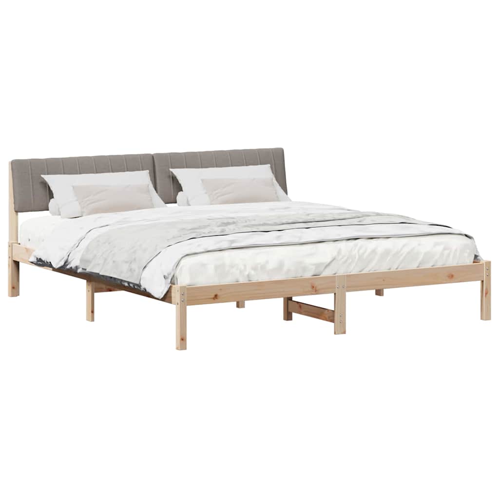 Sengestel Brun og taupe 180 x 200 cm Massivt fyrretræ