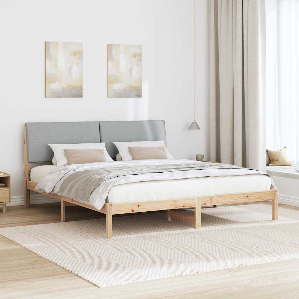 Sengestel Brun og lys grå 200 x 200 cm Massivt fyrretræ