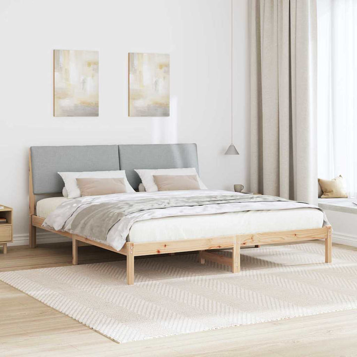 Sengestel Brun og lys grå 200 x 200 cm Massivt fyrretræ
