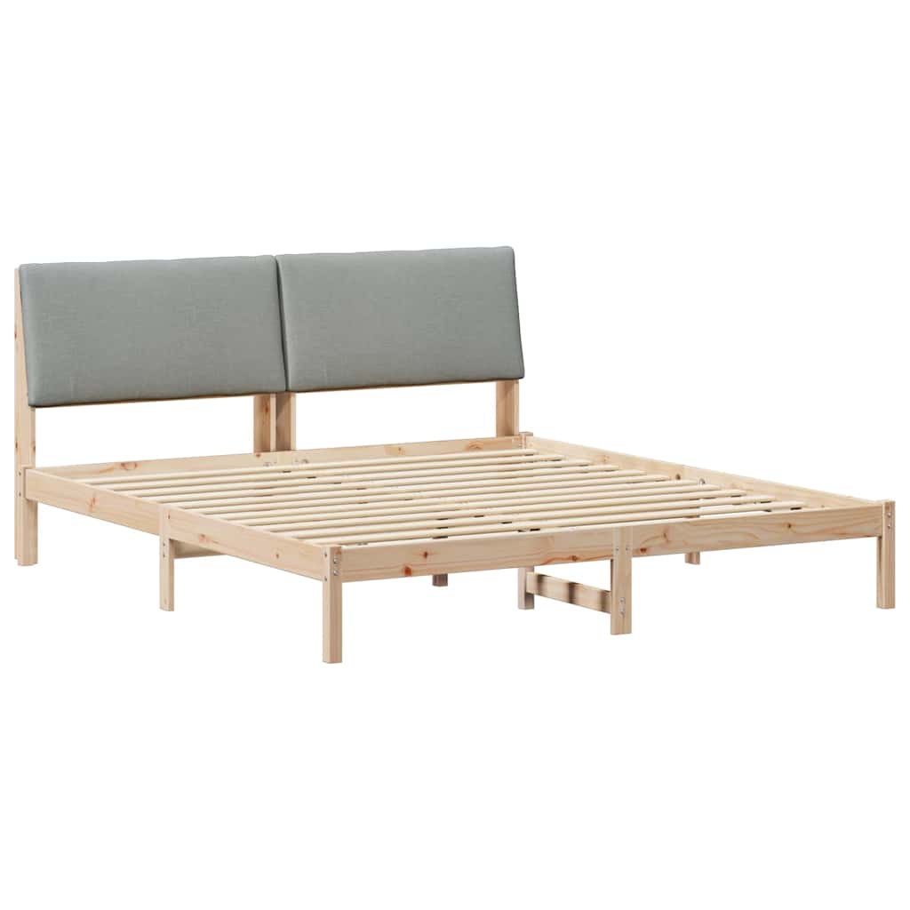 Sengestel Brun og lys grå 200 x 200 cm Massivt fyrretræ