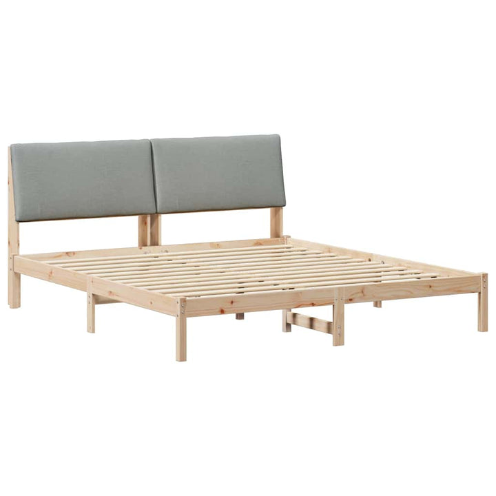 Sengestel Brun og lys grå 200 x 200 cm Massivt fyrretræ