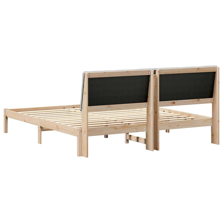 Sengestel Brun og lys grå 200 x 200 cm Massivt fyrretræ