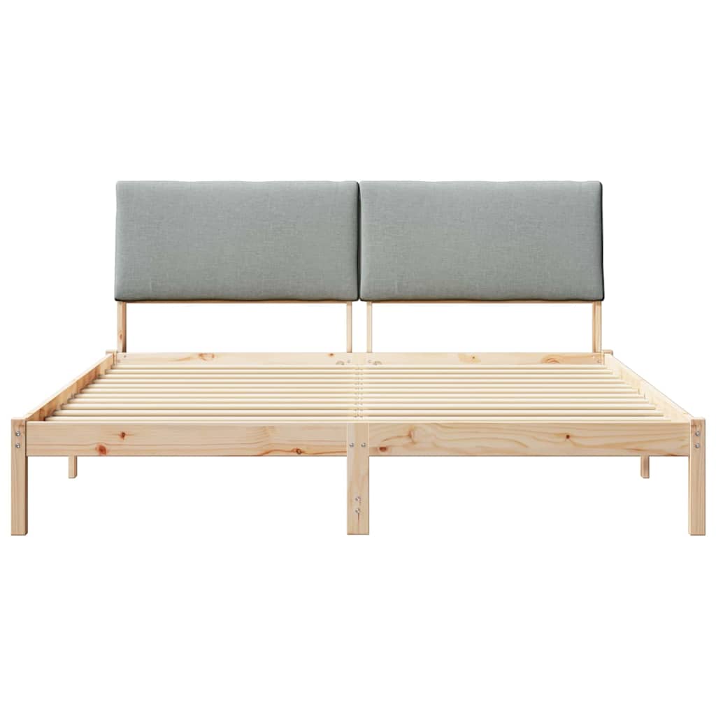 Sengestel Brun og lys grå 200 x 200 cm Massivt fyrretræ