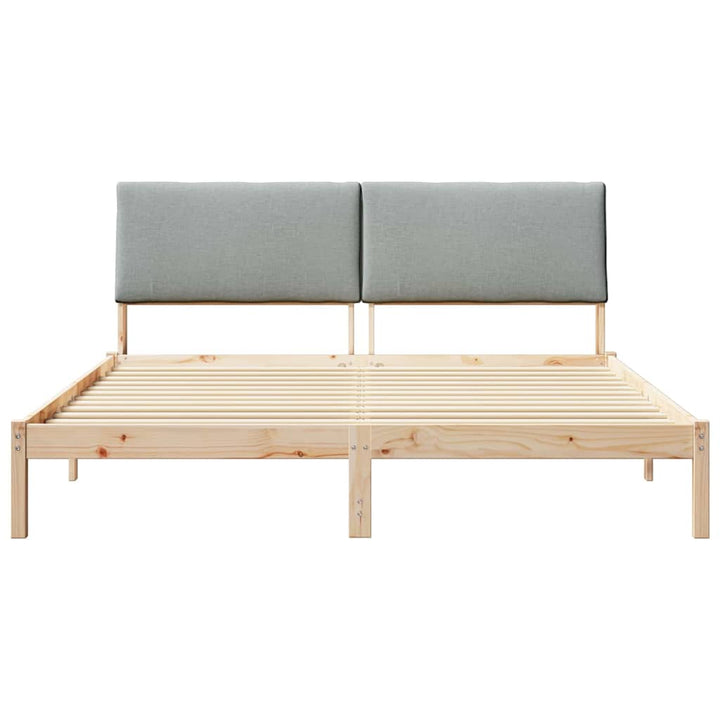 Sengestel Brun og lys grå 200 x 200 cm Massivt fyrretræ