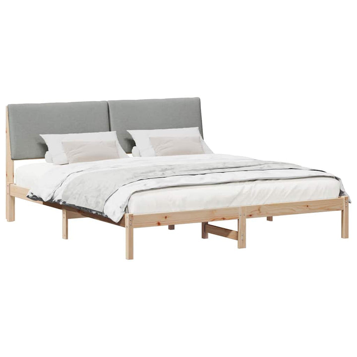 Sengestel Brun og lys grå 200 x 200 cm Massivt fyrretræ