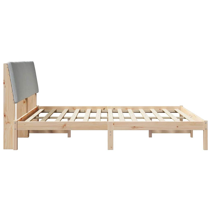 Sengestel Brun og lys grå 200 x 200 cm Massivt fyrretræ