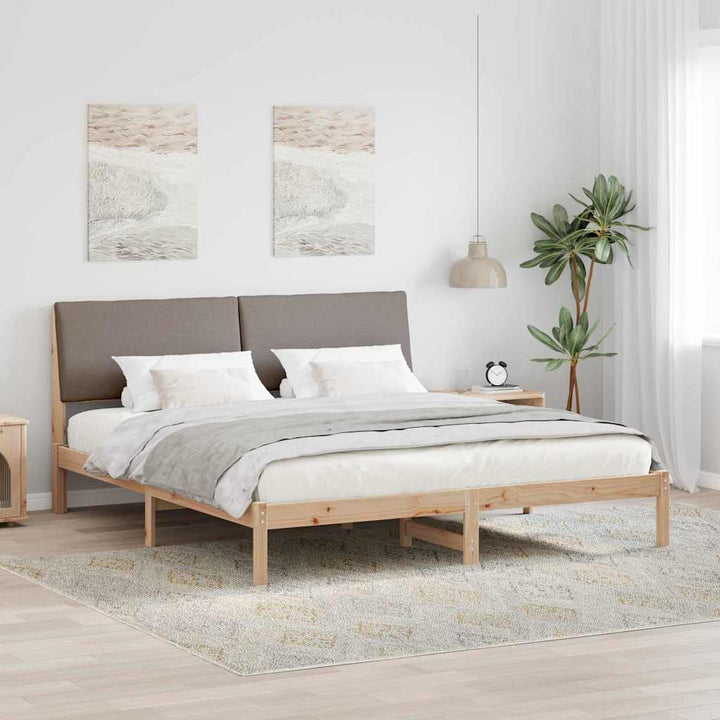Sengestel Brun og taupe 200 x 200 cm Massivt fyrretræ