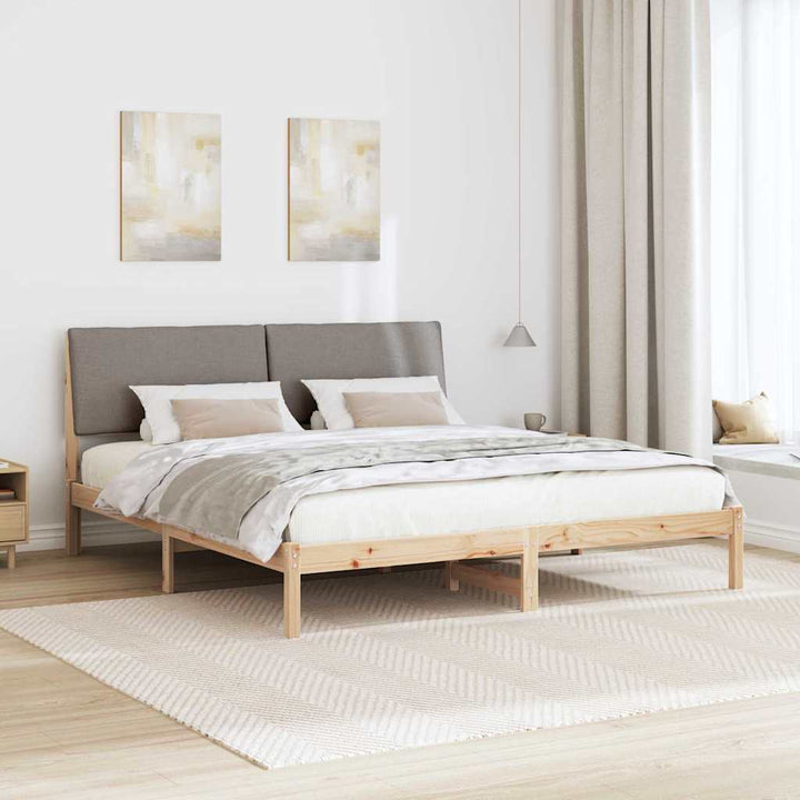 Sengestel Brun og taupe 200 x 200 cm Massivt fyrretræ