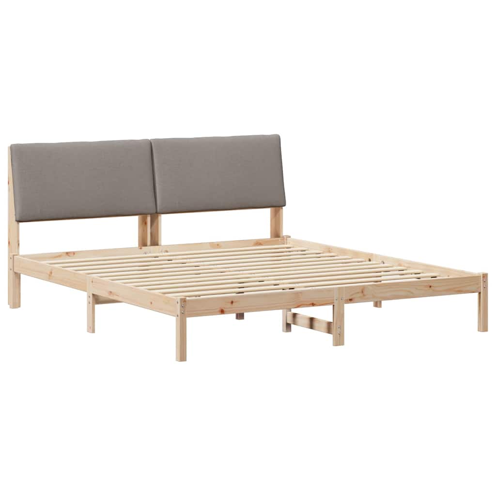 Sengestel Brun og taupe 200 x 200 cm Massivt fyrretræ