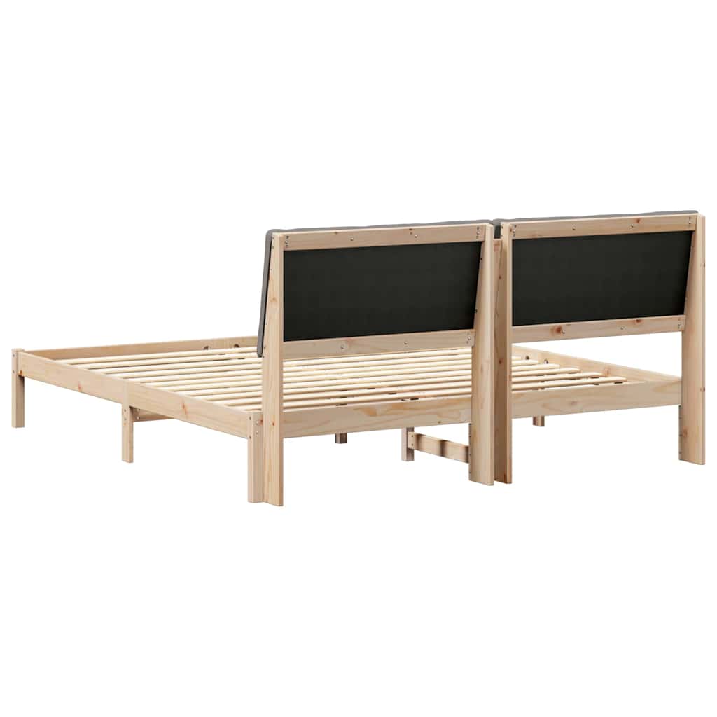 Sengestel Brun og taupe 200 x 200 cm Massivt fyrretræ