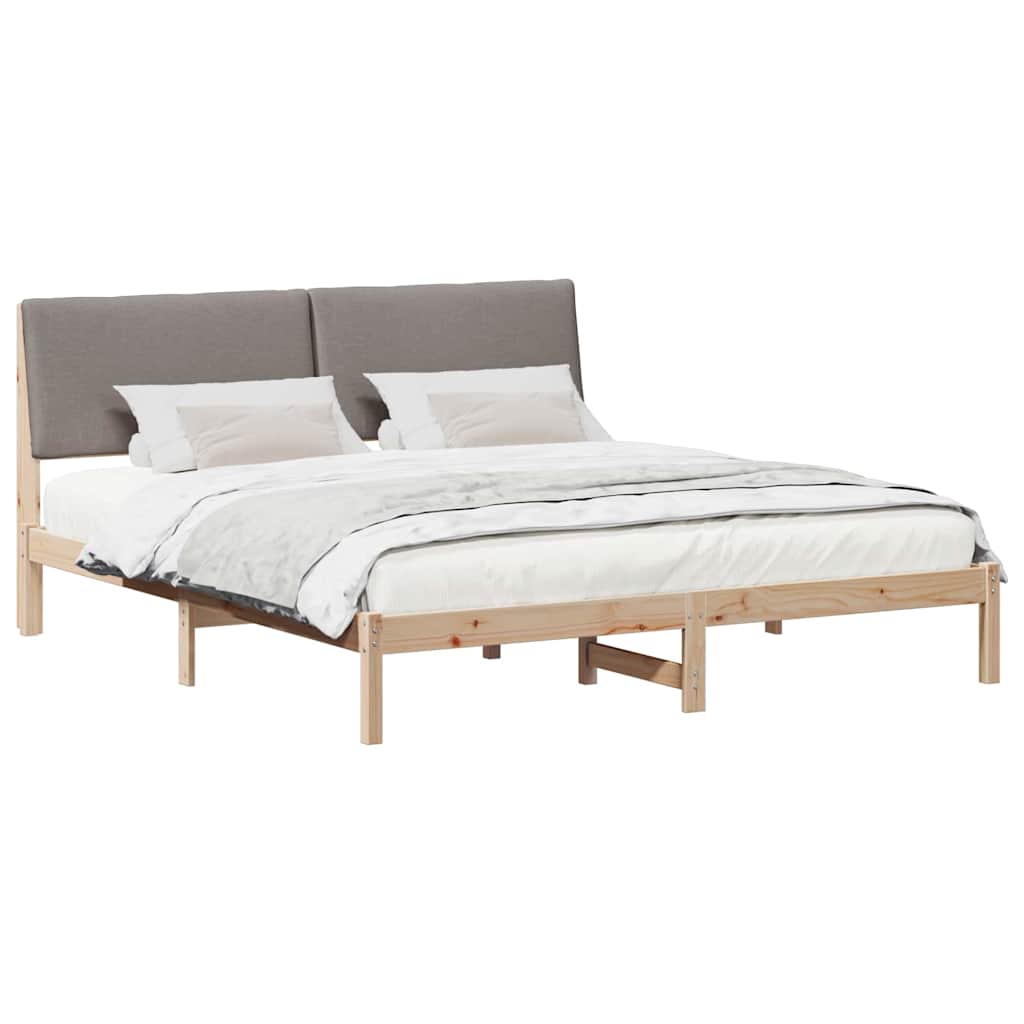 Sengestel Brun og taupe 200 x 200 cm Massivt fyrretræ