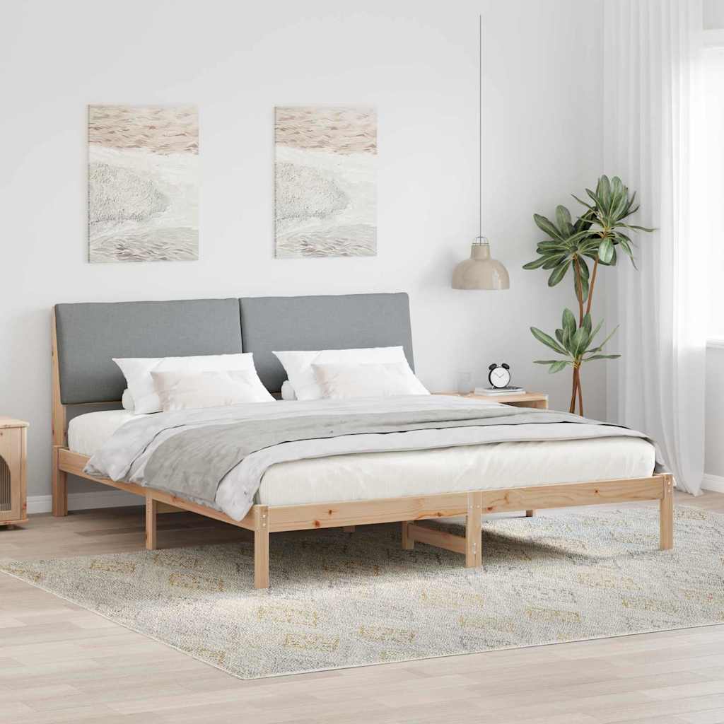 Sengestel Brun og lys grå 180 x 200 cm Massivt fyrretræ