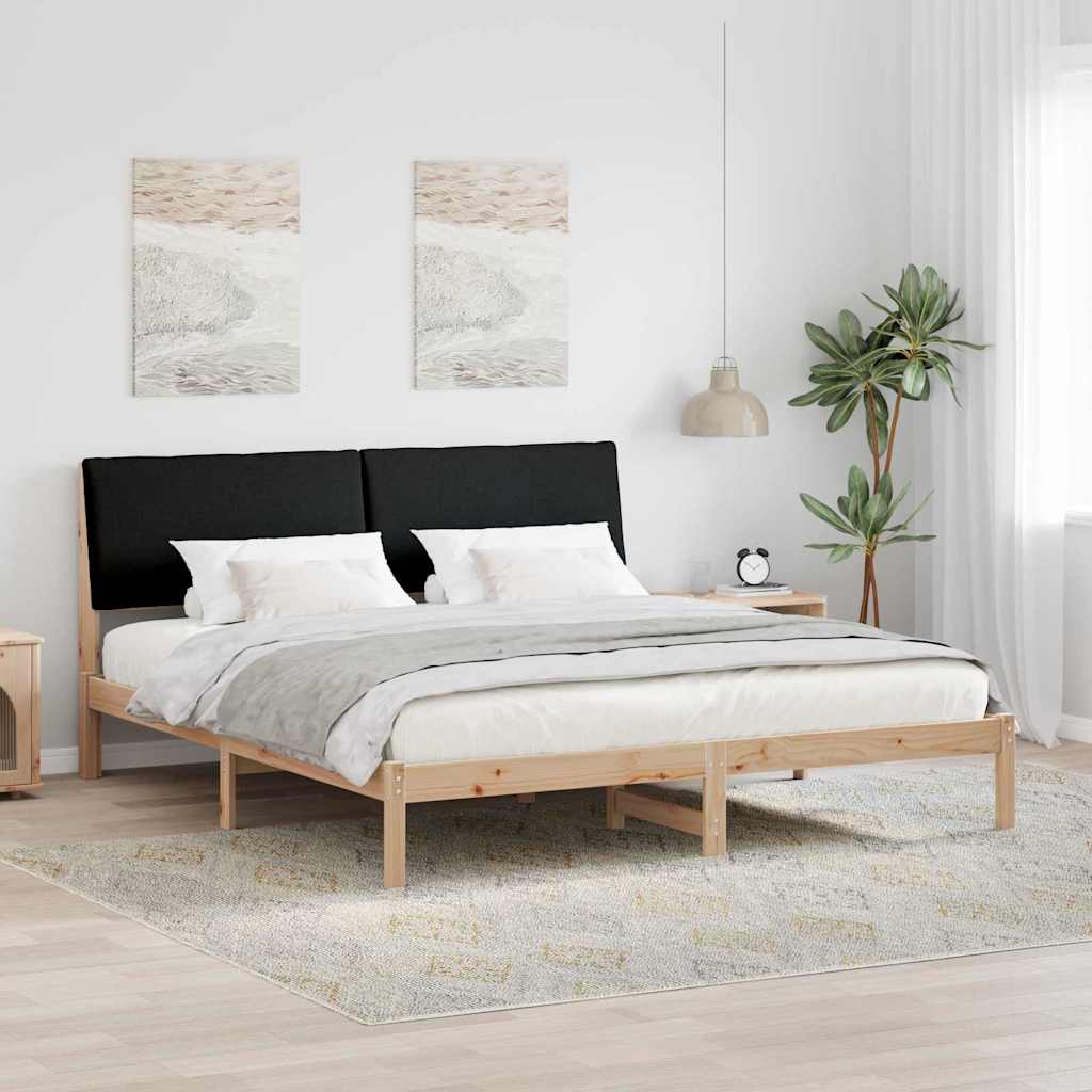 Sengestel Brun og sort 180 x 200 cm Massivt fyrretræ