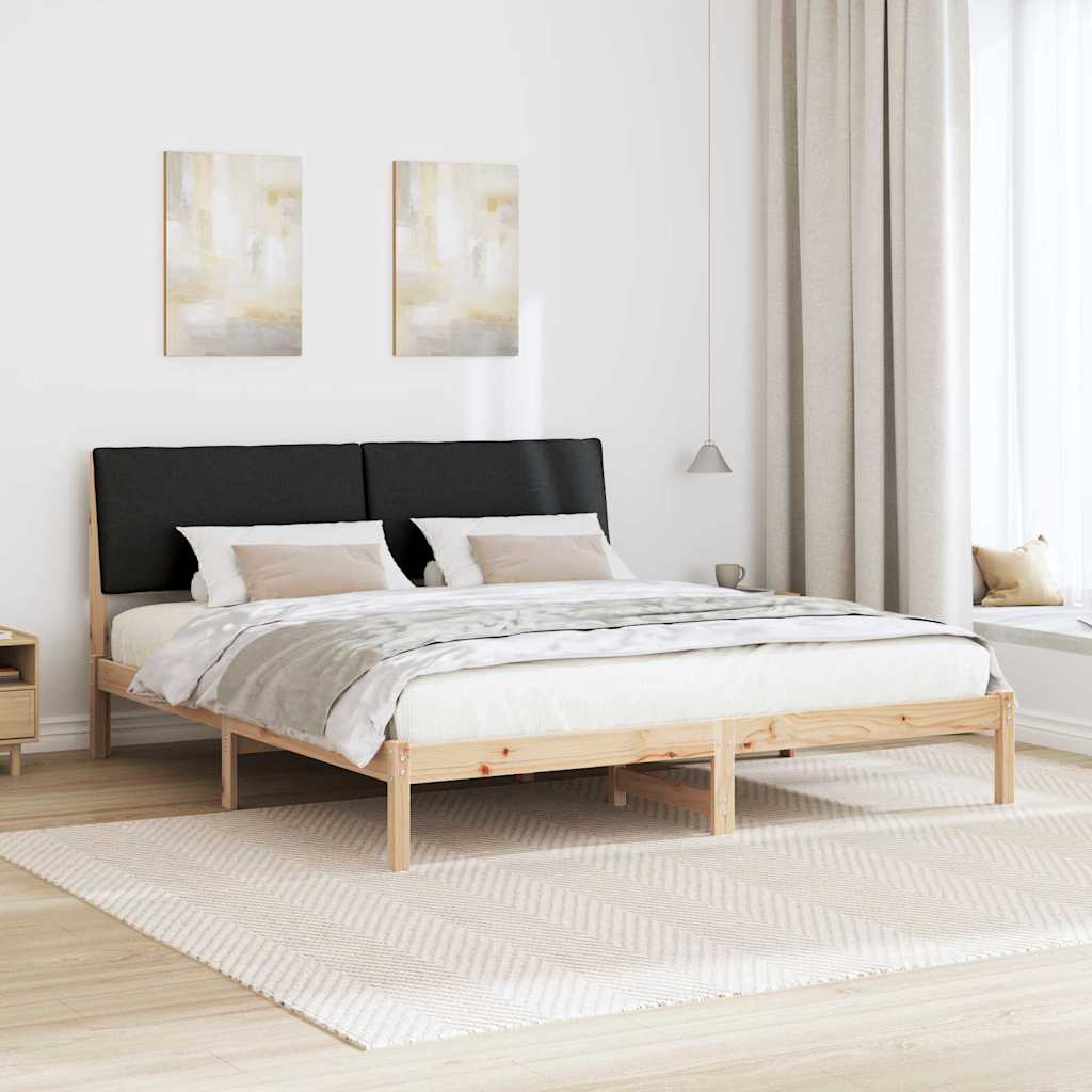 Sengestel Brun og sort 180 x 200 cm Massivt fyrretræ