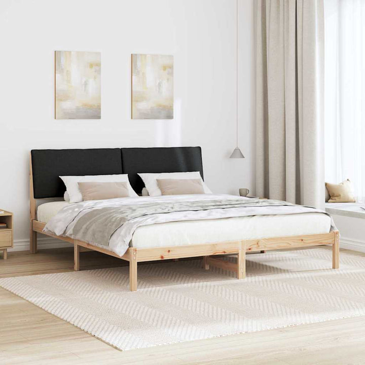 Sengestel Brun og sort 180 x 200 cm Massivt fyrretræ