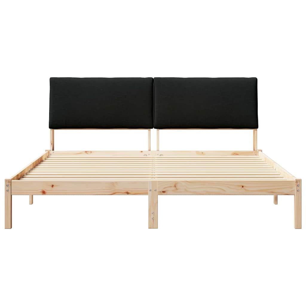 Sengestel Brun og sort 180 x 200 cm Massivt fyrretræ