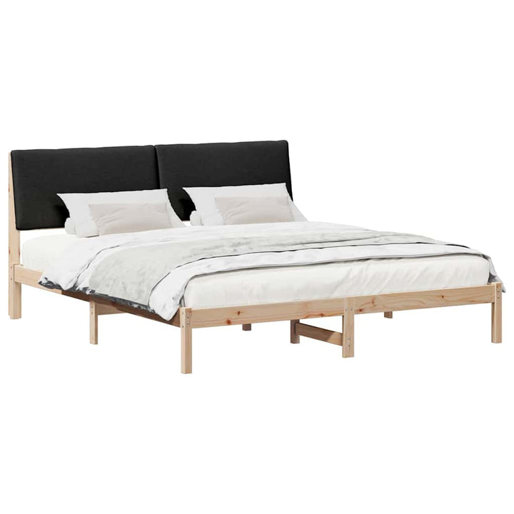 Sengestel Brun og sort 180 x 200 cm Massivt fyrretræ