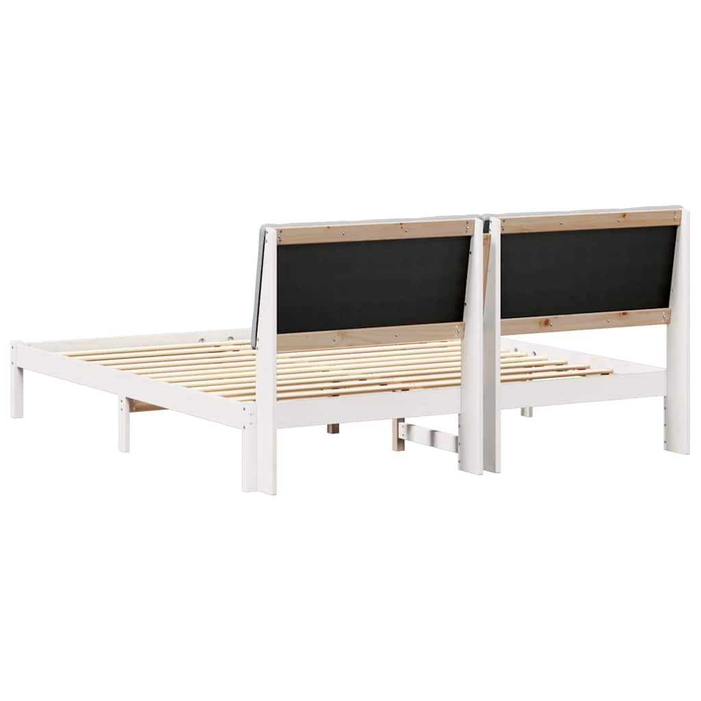 Sengestel Hvid og lys grå 180 x 200 cm Massivt fyrretræ
