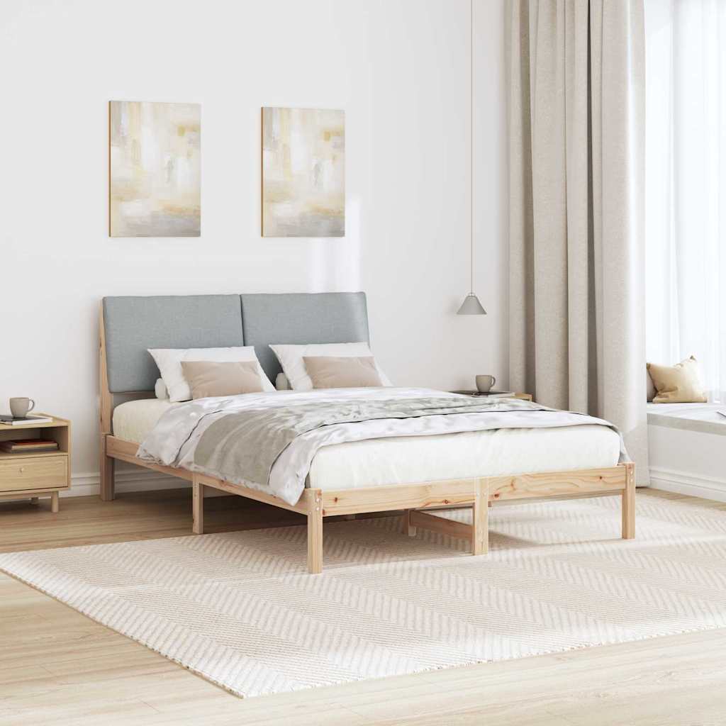 Sengestel Brun og lys grå 160 x 200 cm Massivt fyrretræ