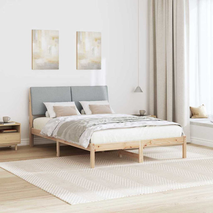 Sengestel Brun og lys grå 160 x 200 cm Massivt fyrretræ