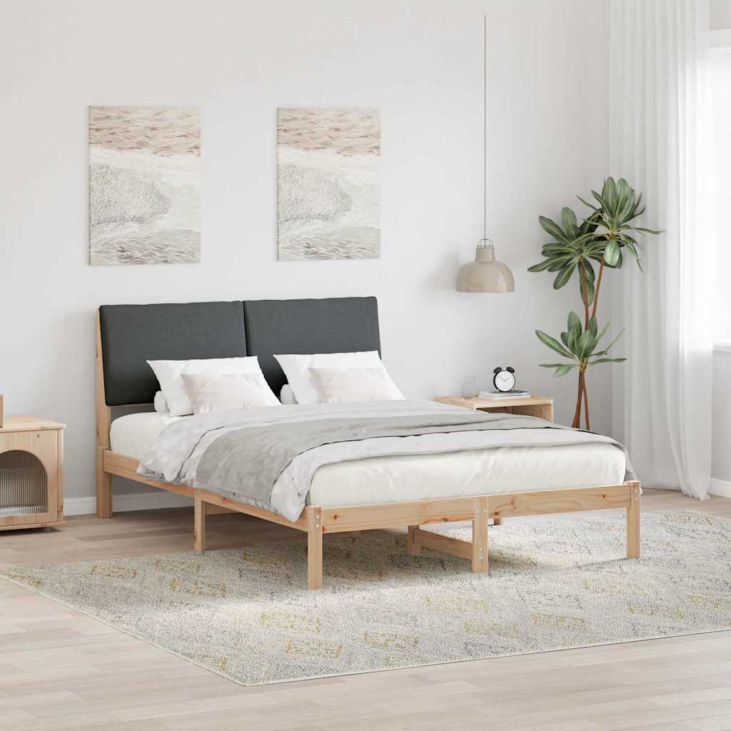 Sengestel brun og mørkegrå 160 x 200 cm Massivt fyrretræ