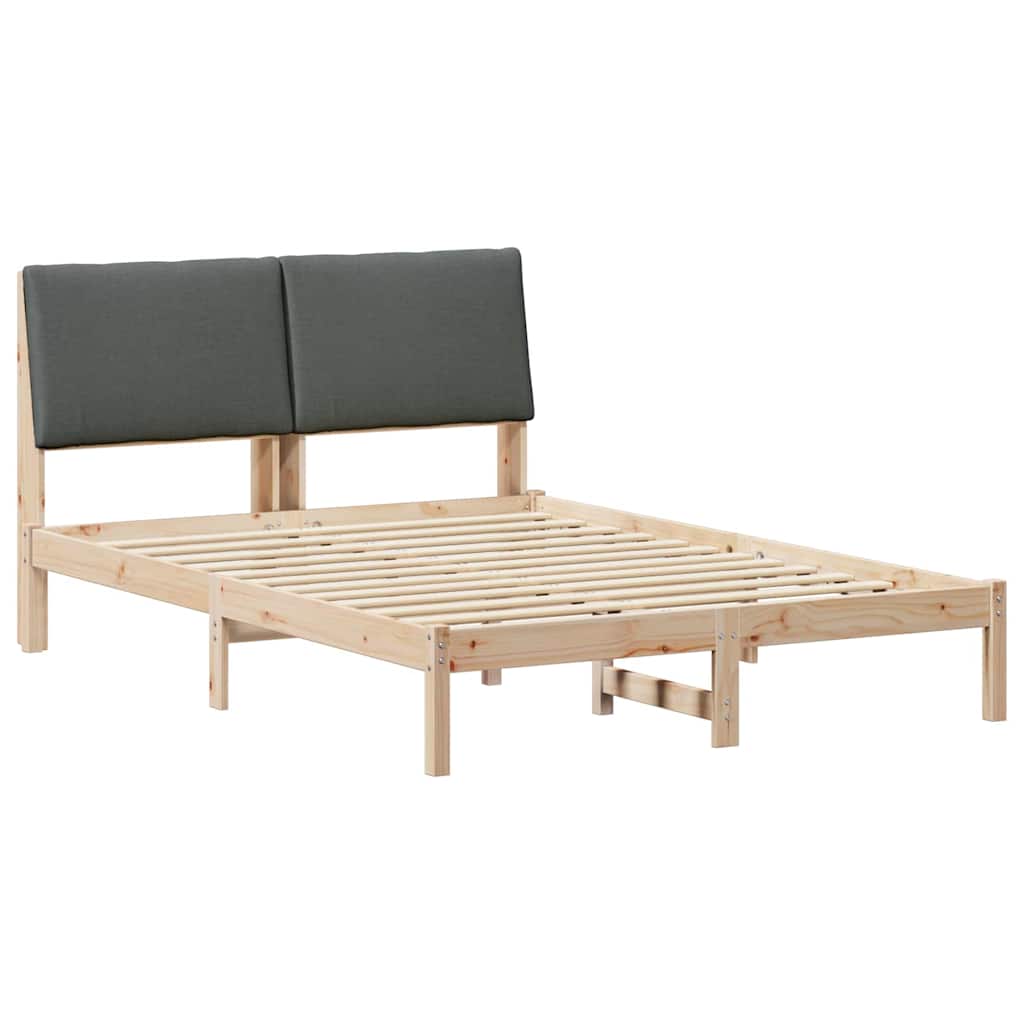 Sengestel brun og mørkegrå 160 x 200 cm Massivt fyrretræ
