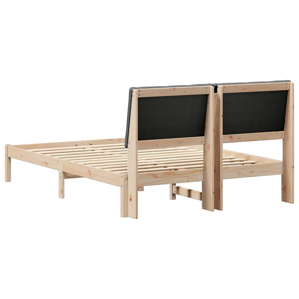 Sengestel brun og mørkegrå 160 x 200 cm Massivt fyrretræ