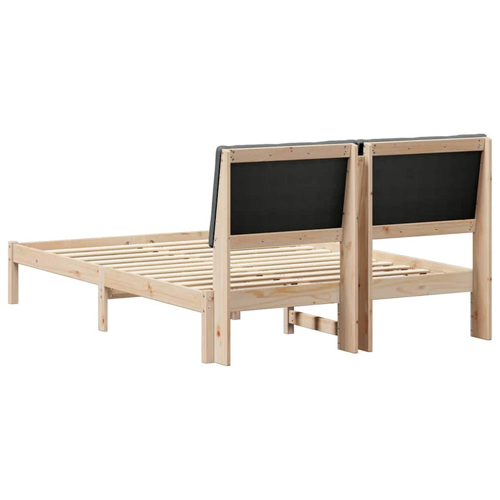 Sengestel brun og mørkegrå 160 x 200 cm Massivt fyrretræ