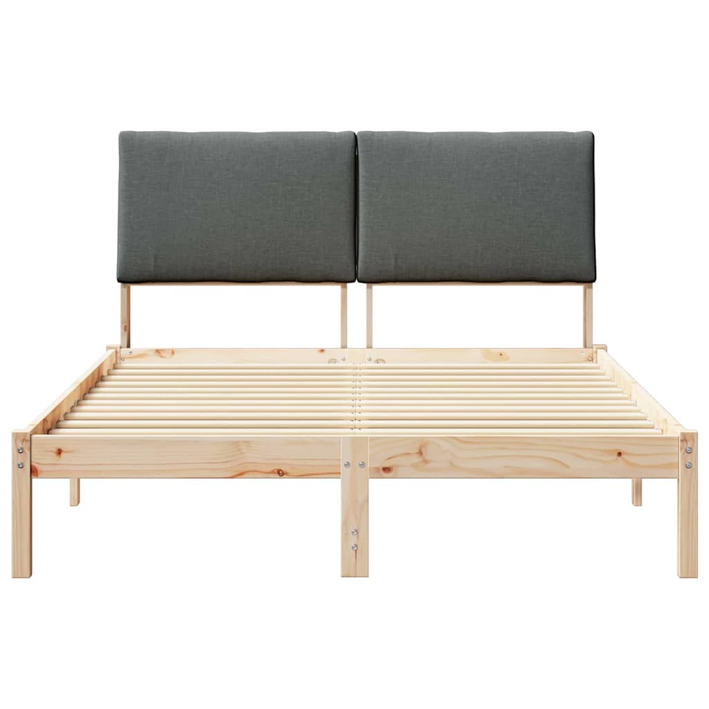 Sengestel brun og mørkegrå 160 x 200 cm Massivt fyrretræ