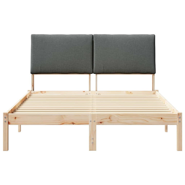 Sengestel brun og mørkegrå 160 x 200 cm Massivt fyrretræ