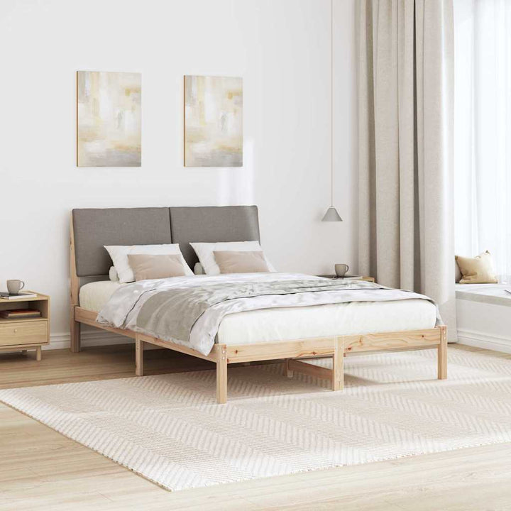 Sengestel Brun og taupe 160 x 200 cm Massivt fyrretræ