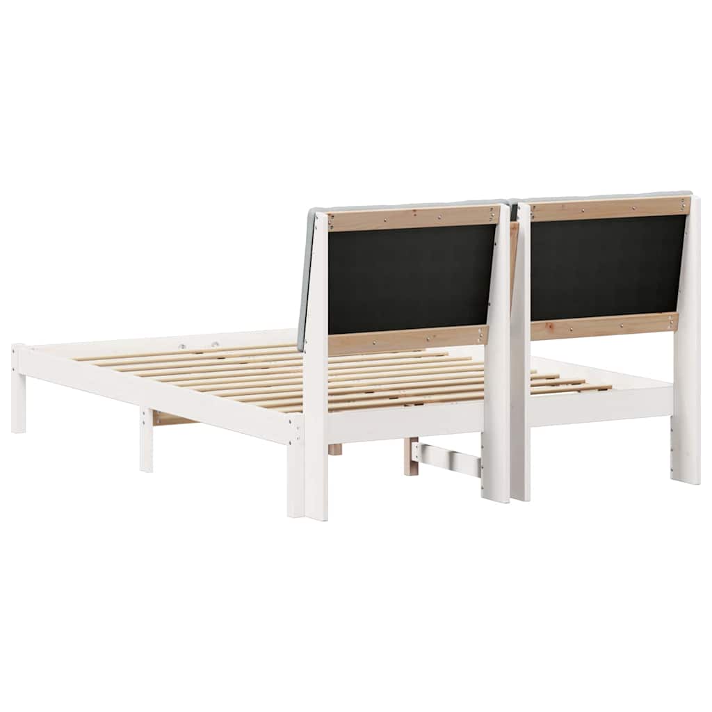 Sengestel Hvid og lys grå 160 x 200 cm Massivt fyrretræ